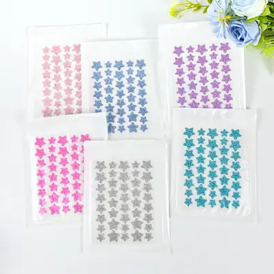 Glitzer-Stern-Pickel-Patches 40er bunt Hydrokolloid make-up-freundlich