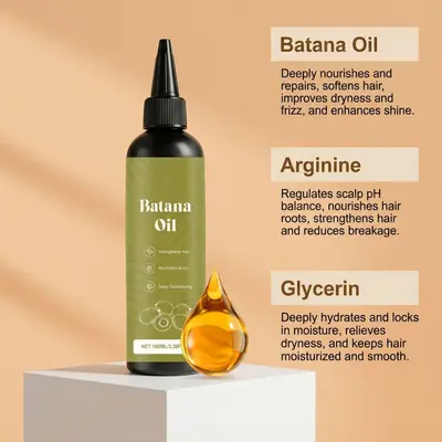 Cross-border Batana Oil Hair Essential Oil, lightweight moisturizing, smooth and soft hair, refreshing shine hair care essential oil