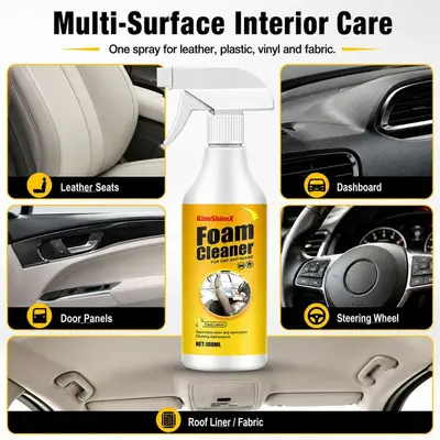 KineShineX Car Interior Foam Cleaner, Deep Cleaning, Stain Remover