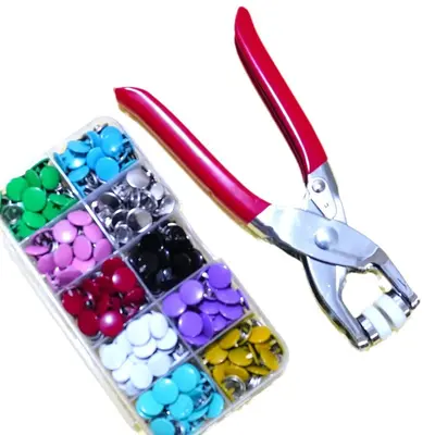 Fünf-Krallen-Druckknopf-Set Zange mit fünf Krallen Installationsset Knopf nahtlos Snap-Knopf Handpresszange Druckknopf-Mutter neuer Knopf verdeckter Knopf