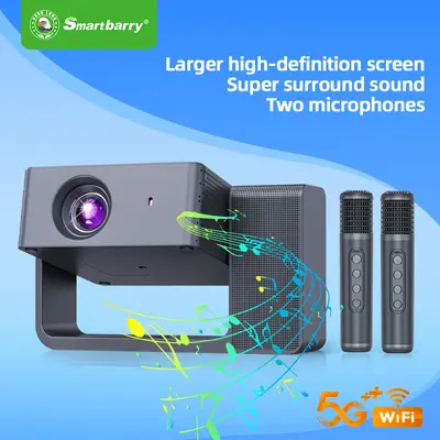 Cross-border New Product HT30 Home HD Projector Dual Karaoke Machine Portable Home Mobile Phone Projector Factory