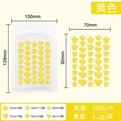Heart and Star Colorful Hydrocolloid Pimple Patch, Concealing Acne Patch for Makeup - 8