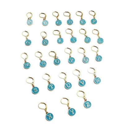DIY Jewelry Accessories, Double-Sided Pendant, Key Clasp, 26 English Letters, Alloy