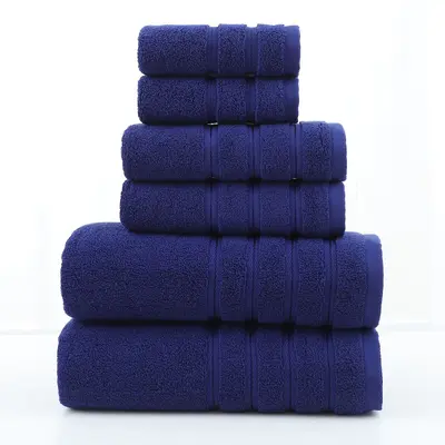 Cotton towel set 6-piece twill weave combed cotton bath and hand towels - 13