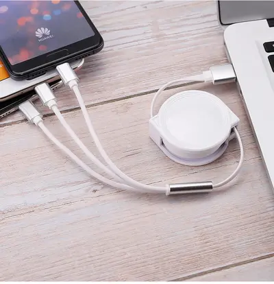 Pinou ein bis drei Datenkabel ausziehbar drei in einem Ladekabel USB Mobiltelefon ein bis drei Schnellladung Geschenk Anpassung - 10