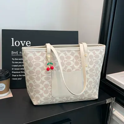Classic Zipper Tote Bag, Daily Commute Shoulder Handbag, Large Capacity, Multiple Colors Available - 7