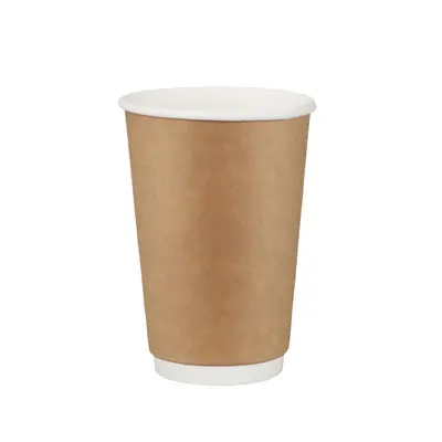 Tek kullanımlık içi boş kağıt bardak toptan soya sütü sütlü çay paket servisi çift katmanlı kraft kağıt kapaklı kahve fincanı