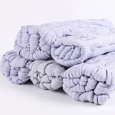 Polyester Yassı Yüksek Elastikiyetli Elastik Bant, Siyah ve Beyaz - 6