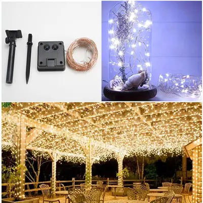 LED Işık Yıldızlı Gökyüzü V Sarkıt Lamba Sihirli Fasulye Üç Renkli Değişken Işık RGB Işıklı Düşük Voltaj Işık Kaynağı Sıcak Beyaz Ambiyans Lamba Bakır Tel Lamba