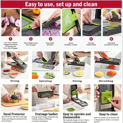 16-in-1 multifunctional vegetable and fruit cutter