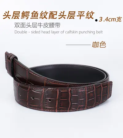 Erkek timsah desen deri kemeri, iş casual, premium - 8