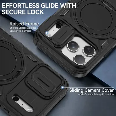 iPhone 18 Pro Max protective case with kickstand, shockproof design, compatible iPhone 17