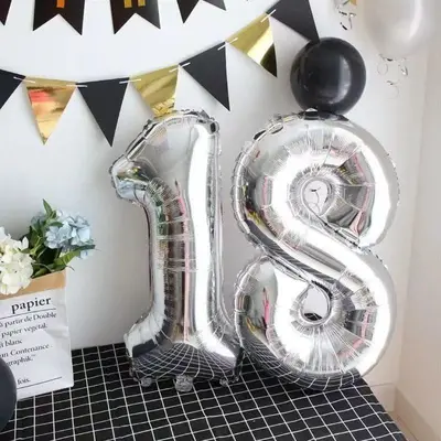 32 inç folyo rakam balonu, doğum günü parti dekorasyonu