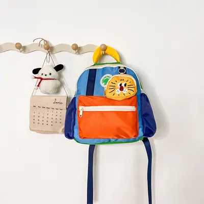 Dual-strap cute children's backpack in small, medium and large sizes, lightweight kids daypack for summer outings, kindergarten school bag, toddler backpack with color blocking for boys and girls - 10