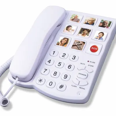 Sabit Hat Yaşlı Telefonu, Sesli Ev ve Ofis Telsiz Telefonu - 6