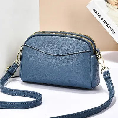 Kadın Çapraz Askılı Çanta Yeni Model Moda Mini Küçük Çanta Çift Fermuarlı Anne Telefon Çantası Çok Amaçlı Küçük Kare Çanta - 11