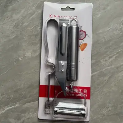 Paslanmaz çelik soyma bıçağı seti, 3 parça, meyve ve patates için