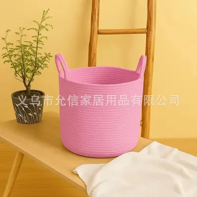 DIY Cotton Rope Storage Basket, Desktop Dirty Laundry Basket