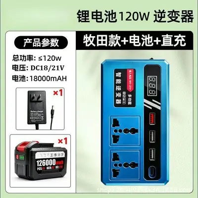 Intelligenter Lithium-Akku-Wechselrichter 18-21V, AC220V, Type-C und Doppel-USB 5V - 9
