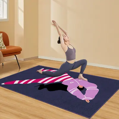 Kristallvelours Yogamatte, waschbar, Stoßdämpfung, Streifenmuster - 7