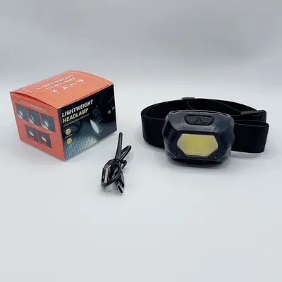 USB Rechargeable LED Headlamp with COB Red Light, Replaceable Battery - 9