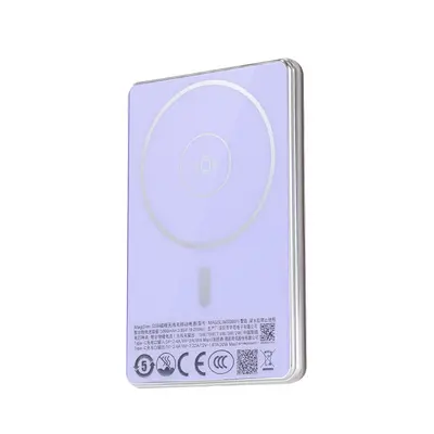 Полутвердотельный магнитный беспроводной power bank 8,8 мм ультратонкий, сертифицированный 3C, емкостью 5000 мАч, портативное зарядное устройство, совместимое с Apple - 7