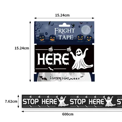 Halloween Warning Tape with Skull Decoration for Scene Props - 10