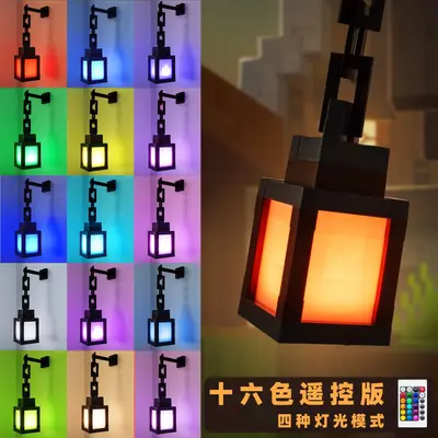 Minecraft Ruh Fener Piksel Duvar Lambası, Uzaktan Kumandalı LED