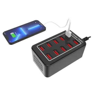 Grenzüberschreitende Spezialversorgung 10-Port USB 50W Multi-Port-Ladegerät Mehrfach-Handy-Schnittstelle Multifunktionales leistungsstarkes Desktop-Studio-Ladegerät