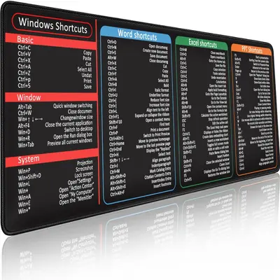 Shortcut Key XXL Mouse Pad, Foreign Language Series, Office Desk Pad - 13