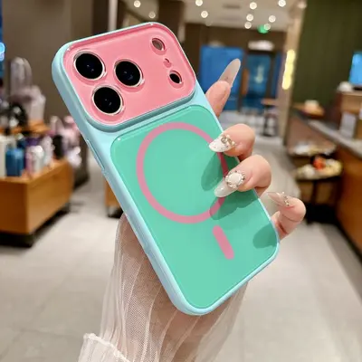 Dopamine Color-Block Phone Case for Apple iPhone 17 Pro Max, Fits iPhone 18 Pro, Full Wrap Protection for 16/15, Magnetic