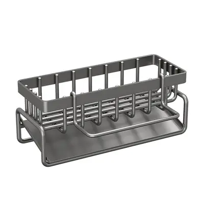 Kitchen storage rack sponge white cleaning cloth detergent storage rack counter cloth rack sink drain rack stainless steel