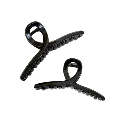 Black Large PC Claw Clip Shark Clip Back of Head Crossover Hair Clip DIY Material Handmade Simple Versatile Hair Accessory