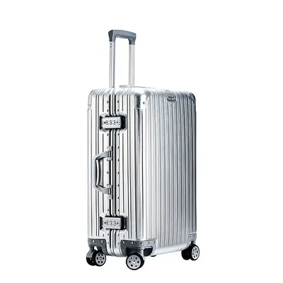 Aluminum suitcase 20 inch, metal hard shell, combo lock