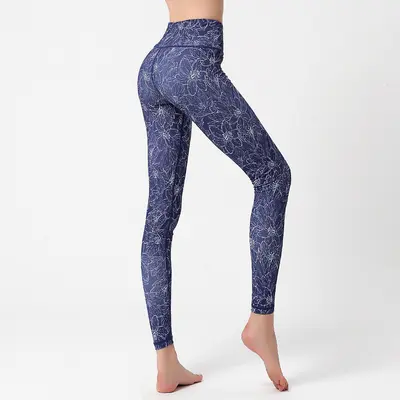 Printed Yoga Leggings, High-Waist, Butt-Lifting, High-Stretch - 3