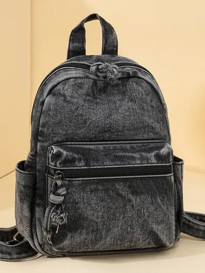 Damen-Rucksack aus Retro-Jeansstoff, Modell 2025, klein - 1