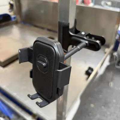 Metal Heavy-Duty Clamp Desktop Phone Holder, Flexible Neck, 360° Rotation - 3