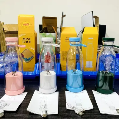 Taşınabilir meyve sıkacağı 6 bıçak, USB kablosuz şarj - 5