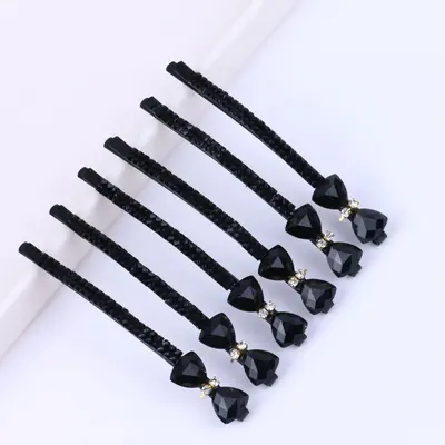 Single Word Firket Super Bright Single Row Black Crystal Diamond Alloy Firket Hair Clip Top-Tier Niche Hair Accessories Wholesale - 10