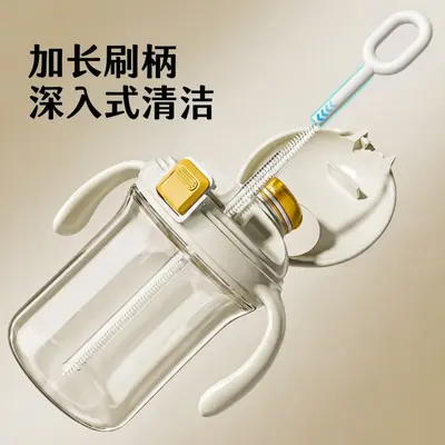 360 Rotating Straw Cleaning Brush for Kids Bottles and Long Cups, Durable - 3