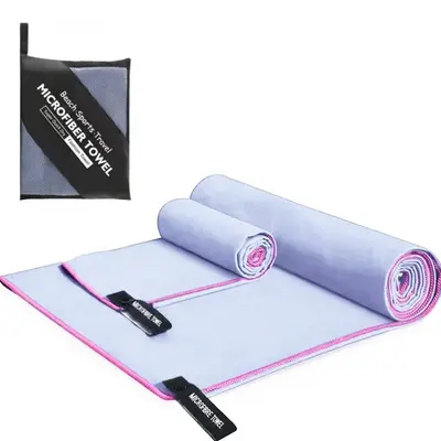 Tragbares Handtuch-Set mit doppelseitiger Fleece-Oberfläche, 3-teilig, schnelltrocknend, Mikrofaser-Sporthandtücher für Fitness, Camping und Bergsteigen - 9