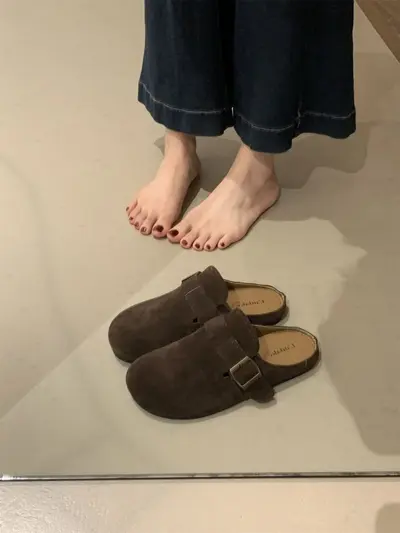 Women's Retro Mule Slippers, Slip-On, Soft Sole, Non-Slip, Closed Toe - 7