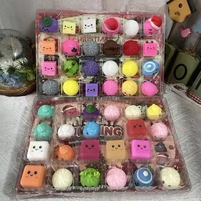 Christmas Countdown Calendar Blind Box, Kids Stress Relief Squishy Toy