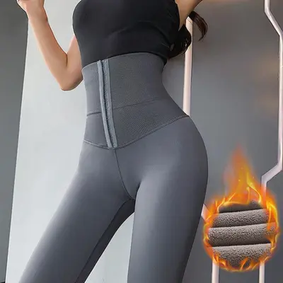 Doppelreihige Damen-Yogahose im neuen Europa-Amerika-Cross-Border-Stil, enge Hose, figurformend mit Taillenkontrolle, Bauchweg- und Po-Lift-Effekt, hoher Bund, elastisch