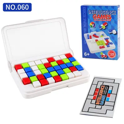 Puzzle Bead Brain Logic Training Board Game, Pocket Size Educational Toy - 12