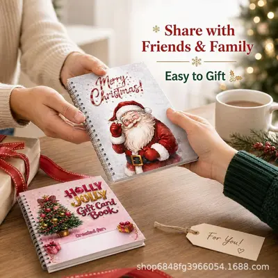 Christmas Gift Card Book, Holiday Present Card Album Booklet