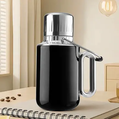 Mechanical Temperature Display All-Steel Thermos, Large Capacity with Handle - 9