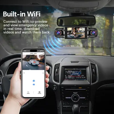 4-Channel 1080P HD Dash Cam with Phone Connectivity and 24H Parking Monitoring