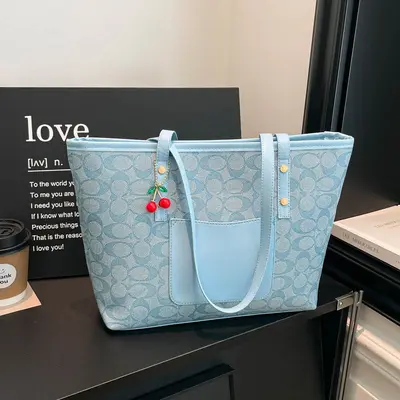 Classic Zipper Tote Bag, Daily Commute Shoulder Handbag, Large Capacity, Multiple Colors Available - 9