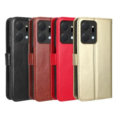 Honor X6A X7A X8A leather phone case Crazy Horse pattern wallet design
